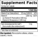 Supplement Facts för Vitamin D Supreme - 5000 IU D3, 2000 mcg K samt GG-Gold®