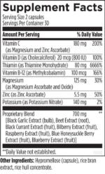 Supplement Facts för Vascanox HP® - vitamin C, B12, magnesium och NO-blandning