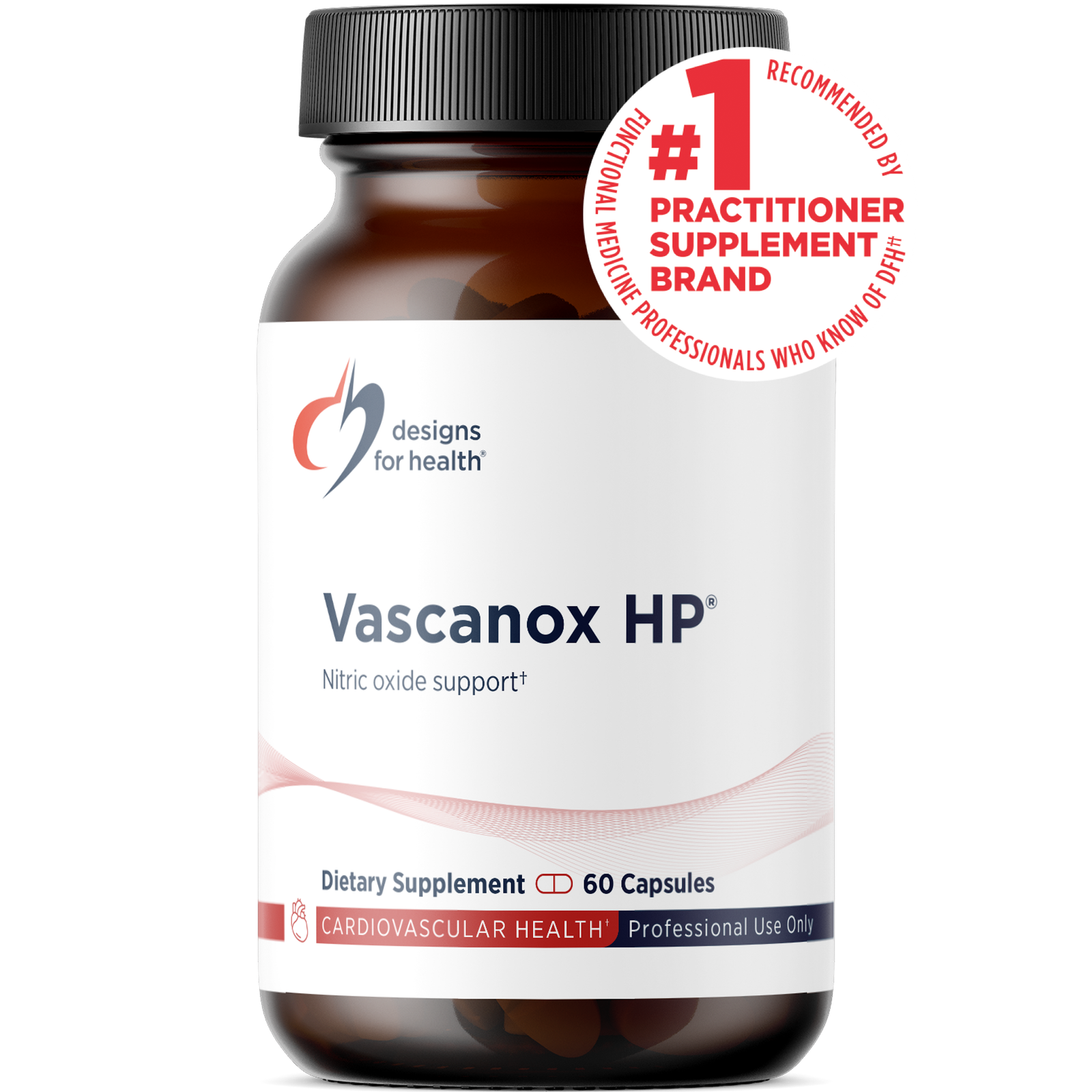 Vascanox HP® från Designs for Health - 60 vegan-kapslar med rödbeta, svartvitlök och bär för NO-stöd