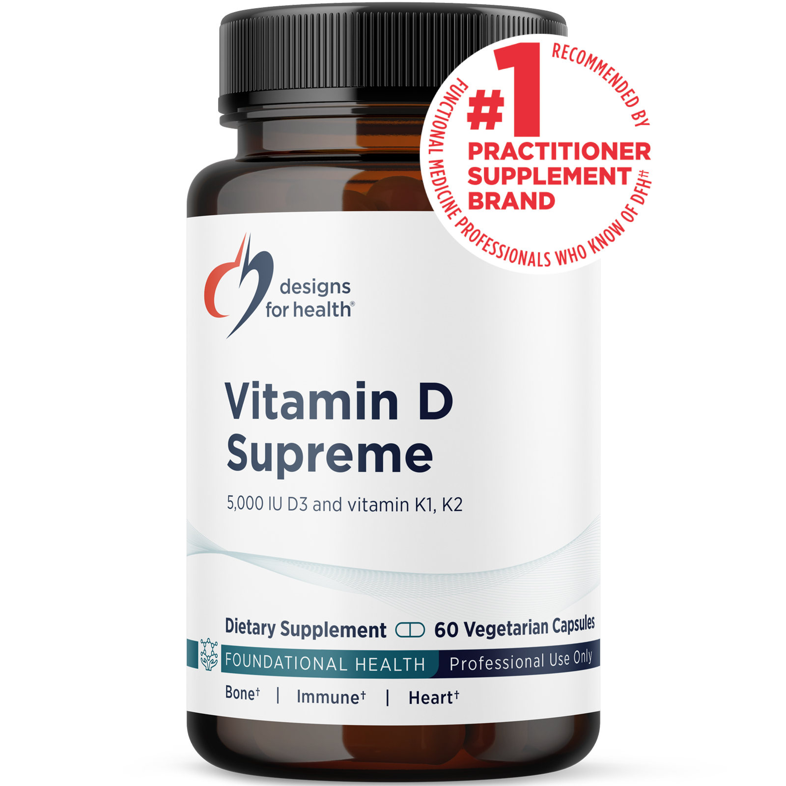 Vitamin D Supreme från Designs for Health - 60 kapslar med D3, K1, K2 och GG-Gold®