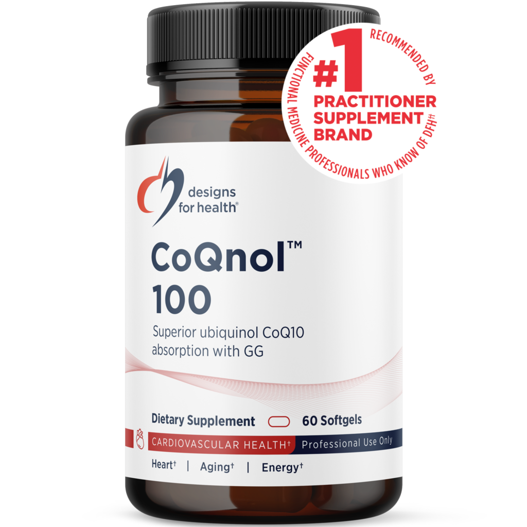 CoQnol™ 100 från Designs for Health - 60 softgels med 100 mg ubiquinol och 60 mg GG