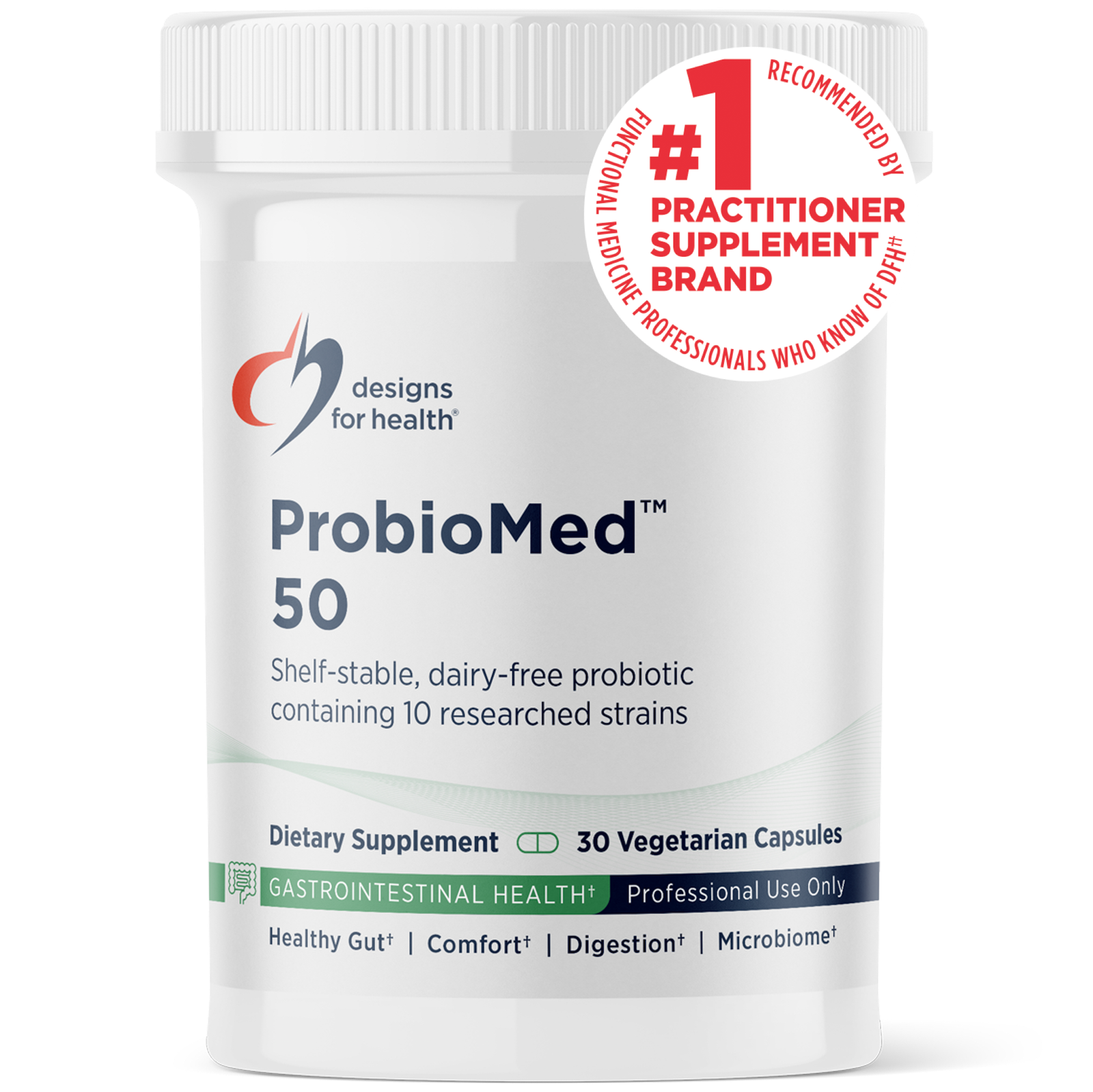 ProbioMed™ 50 från Designs for Health - 30 kapslar probiotika med 50 miljarder CFU