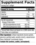 Supplement Facts för OmegAvail™ TG1000 - 662 mg EPA, 250 mg DHA per softgel