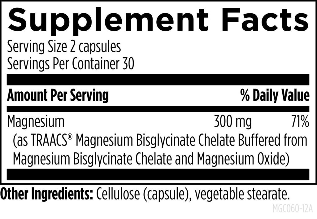 Supplement Facts för Magnesium Glycinate Complex - 300 mg TRAACS® bisglycinat