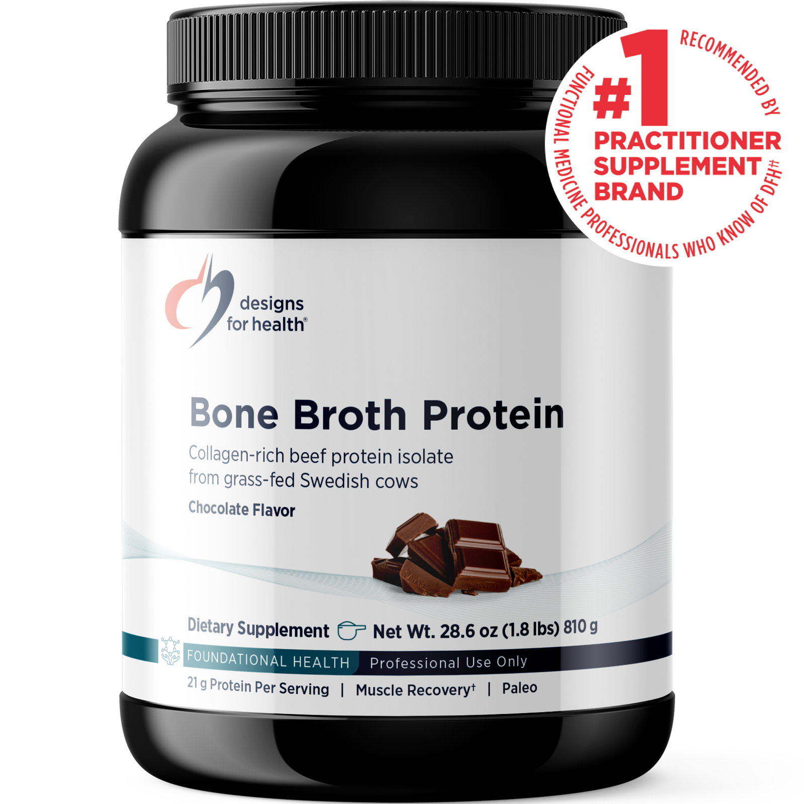 Bone Broth Protein från Designs for Health - kollagen-protein 810 g från gräsbetade svenska kor