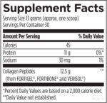 Supplement Facts för Whole Body Collagen® - 10 g hydrolyserade peptider per portion