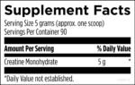 Supplement Facts för Creatine Monohydrate Powder