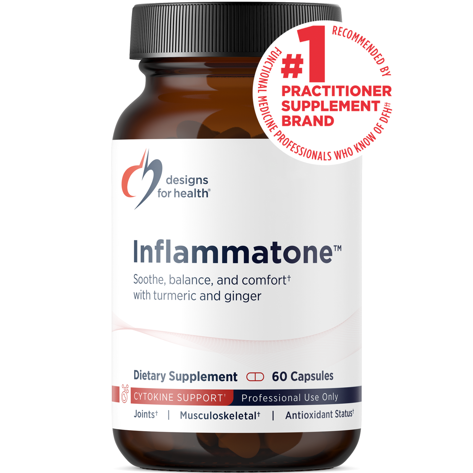 Inflammatone™ från Designs for Health - 60 kapslar med gurkmeja, boswellia och ingefära