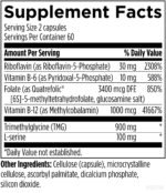 Supplement Facts för Homocysteine Supreme™ - B-vitaminer, folat, B12 och TMG