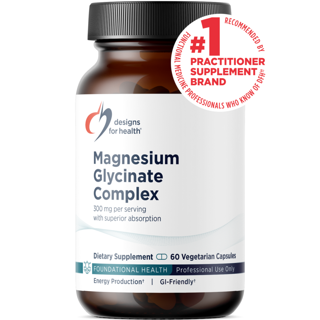 Magnesium Glycinate Complex från Designs for Health - 60 vegetariska kapslar med 300 mg magnesium