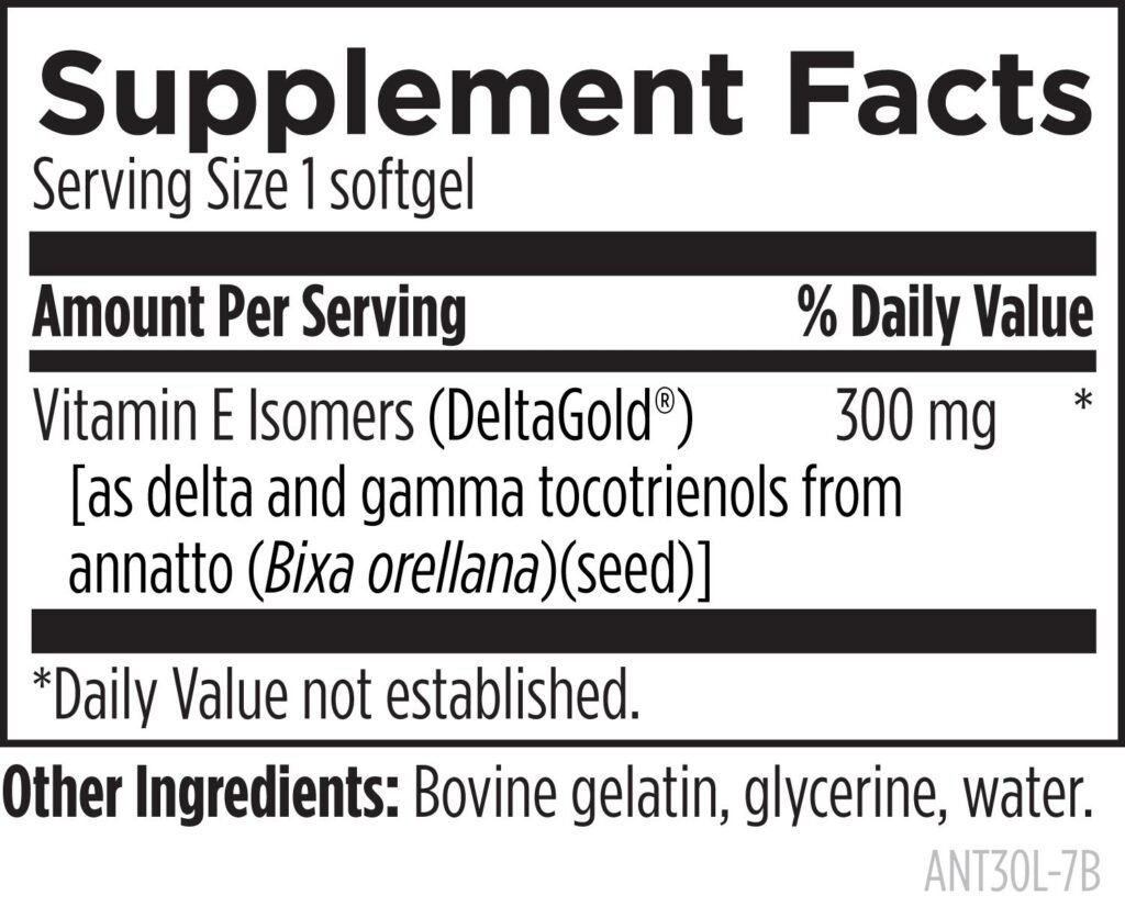 Supplement Facts för Annatto-E® 300 - ingredienstabell
