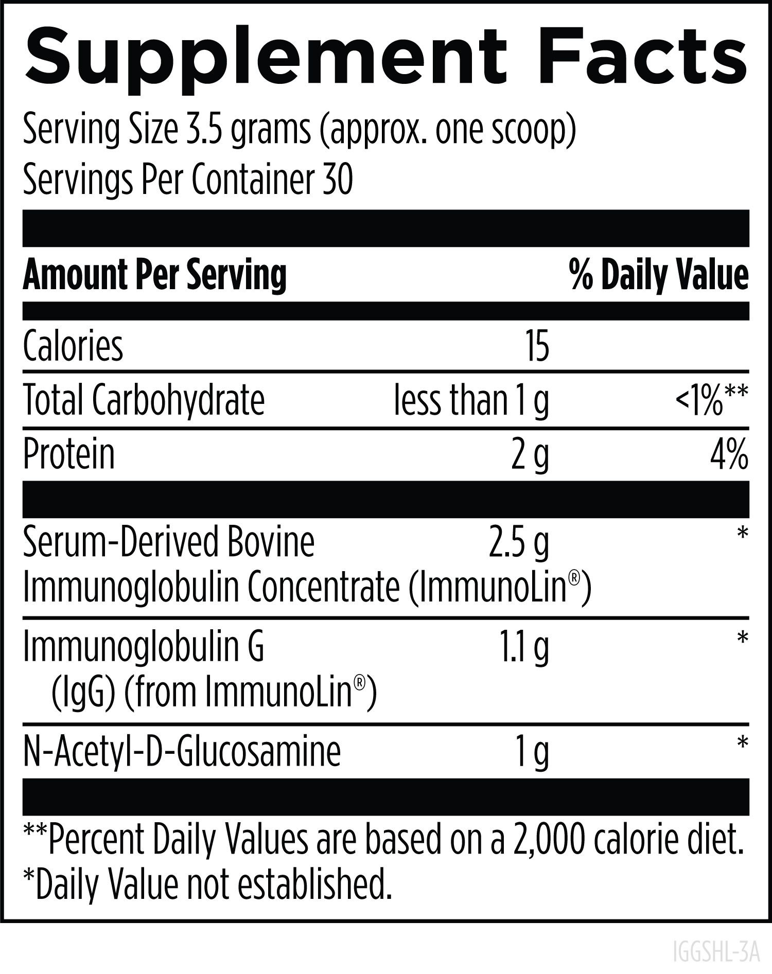 Supplement Facts för IgGI Shield™ - ImmunoLin och N-acetyl-D-glukosamin