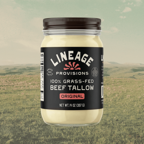 Burk med Lineage Beef Tallow, talg från 100 procent gräsbetad nöt, 397 gram