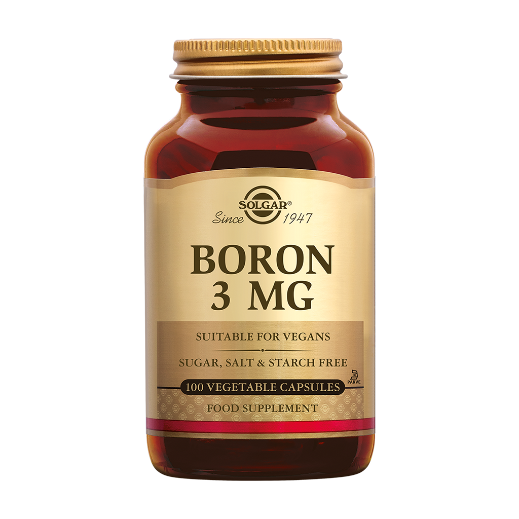 Solgar Boron 3 mg, 100 kapslar, förpackning