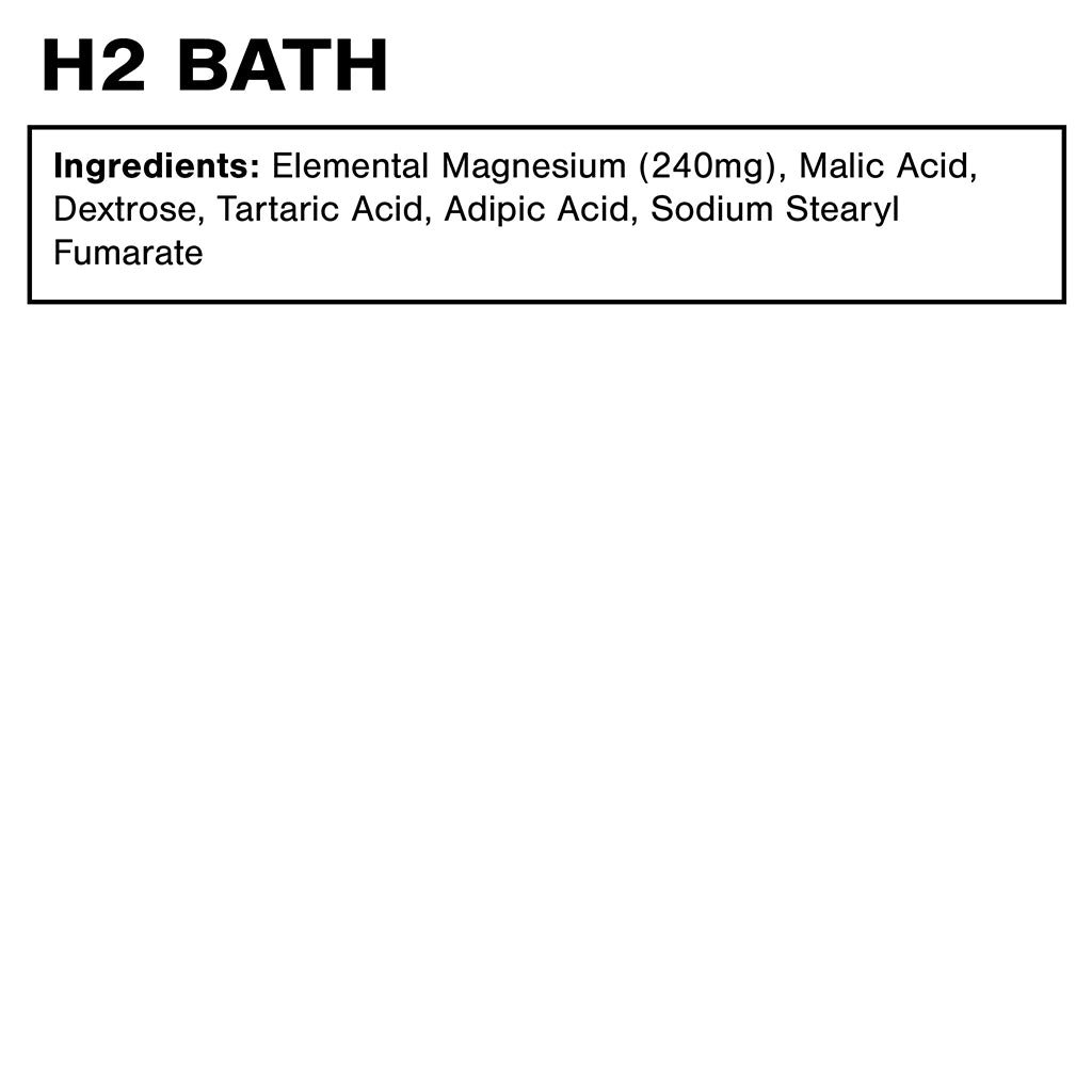Quicksilver Scientific H2 Bath, innehållsdeklaration